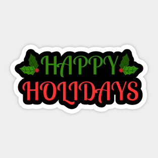 Happy Holidays Festive Holly Christmas Sticker